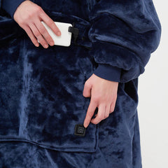 USB Heated Hoodie Blanket - Plush Double Layer Sweatshirt