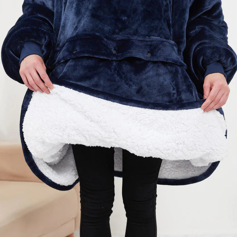USB Heated Hoodie Blanket - Plush Double Layer Sweatshirt