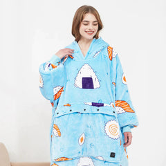 USB Heated Hoodie Blanket - Plush Double Layer Sweatshirt
