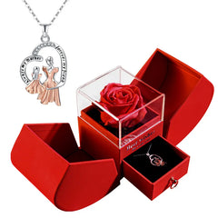 Rose Jewelry Box with Necklace