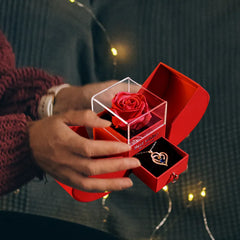 Rose Jewelry Box with Necklace
