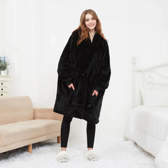 USB Heated Hoodie Blanket - Plush Double Layer Sweatshirt
